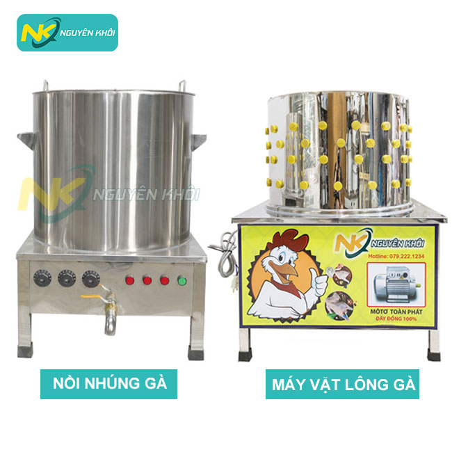 Combo nồi điện nhúng gà + máy nhổ lông gà vịt Nguyên Khôi