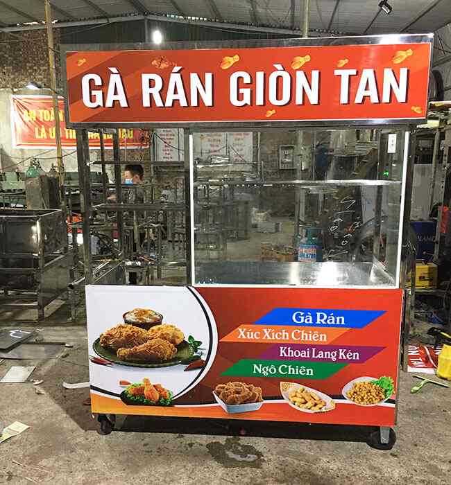 Cách trang trí xe gà rán đẹp mắt, hút khách