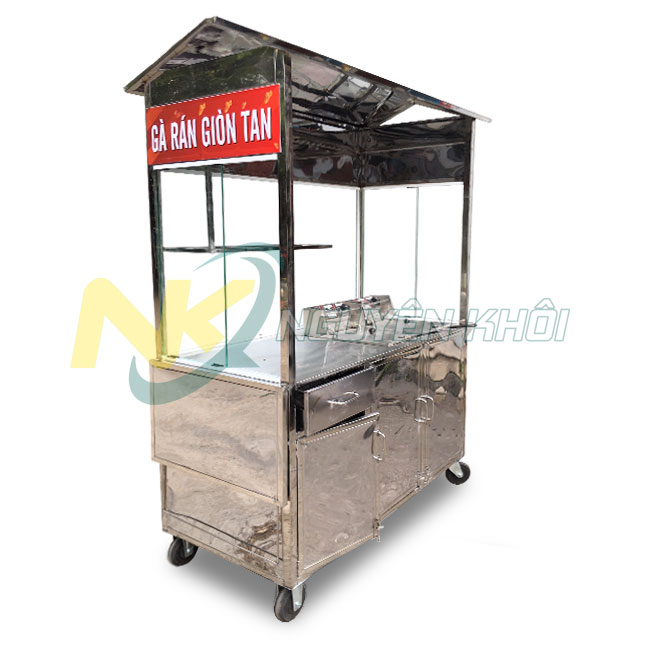 Xe đẩy gà rán Nguyên Khôi Inox 304 không gỉ