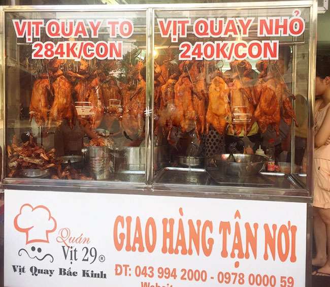 Tủ kính treo vịt quay bán hàng Inox 304