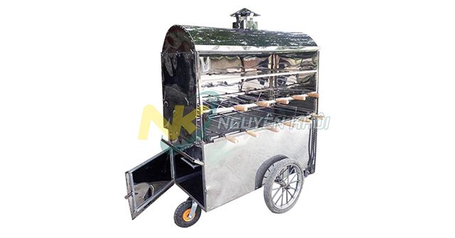 Giá xe quay gà vịt nướng inox