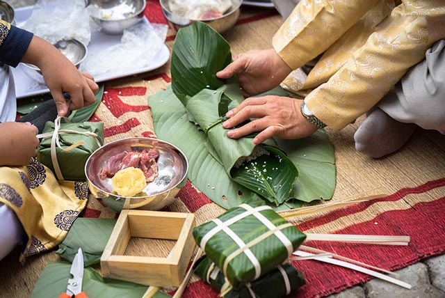 Gói bánh chưng ăn Tết, cách nấu món ăn ngày tết