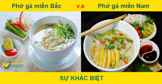 Phở gà mỗi miền có sự khác biệt