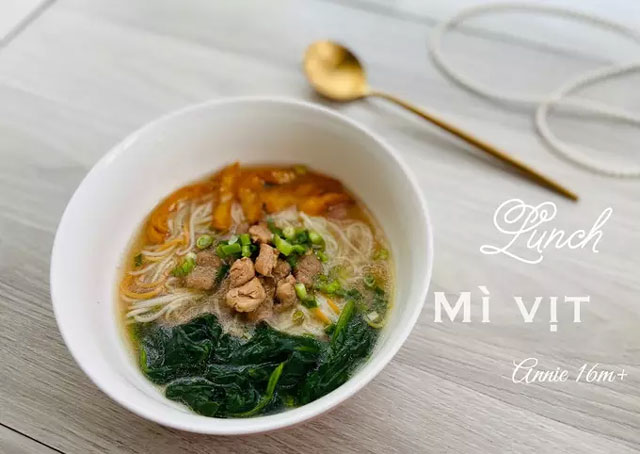 Mì vịt cho bé ăn dặm